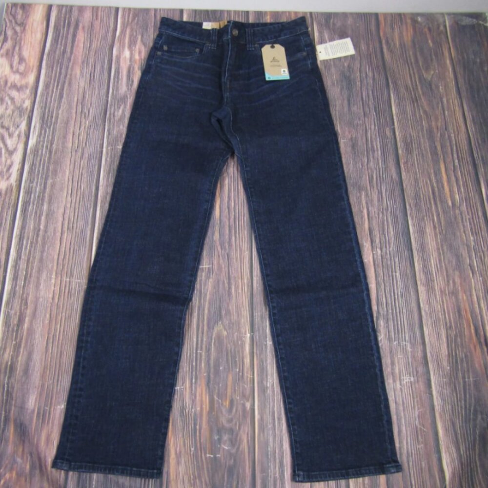 Prana Hillgard Jean Mens 28x32 Dark Ozone Blue Straight Leg Stretch Denim
